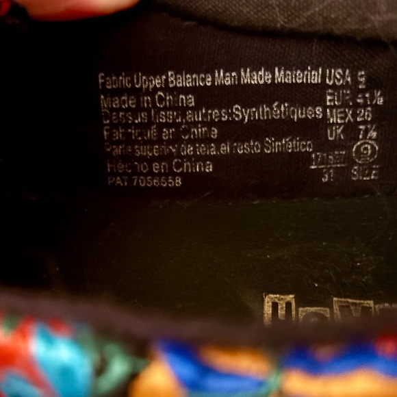 Brash Black Floral Slip-On Shoes with Asian Brocade Metallic Embroidery, Size 9 - Picture 6 of 6